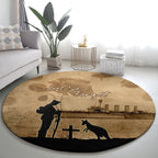 Australia ANZAC Day Round Carpet HMAS Sydney I Chatham-Class Light Cruiser