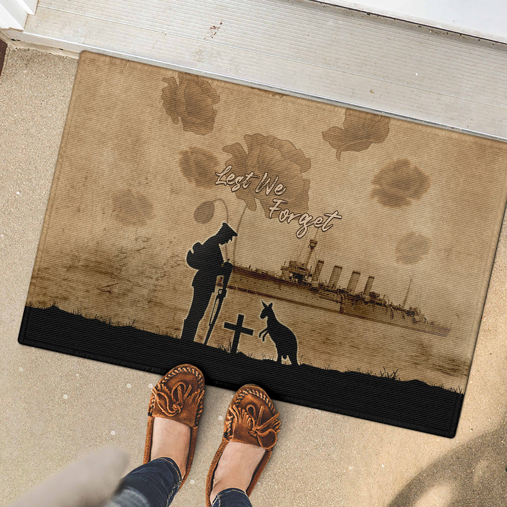 Australia ANZAC Day Rubber Doormat HMAS Sydney I Chatham-Class Light Cruiser