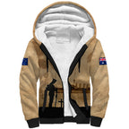Australia ANZAC Day Sherpa Hoodie HMAS Sydney I Chatham-Class Light Cruiser