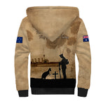 Australia ANZAC Day Sherpa Hoodie HMAS Sydney I Chatham-Class Light Cruiser
