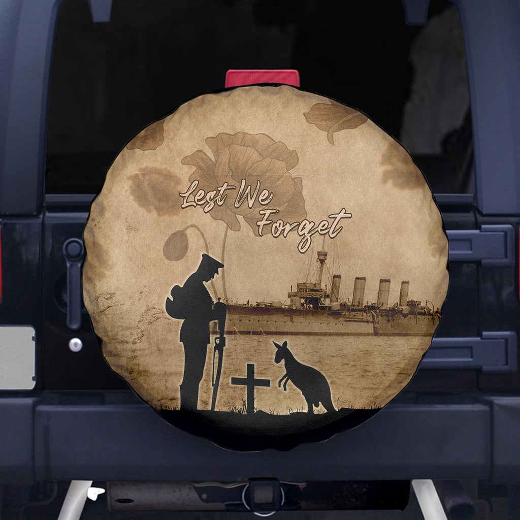 Australia ANZAC Day Spare Tire Cover HMAS Sydney I Chatham-Class Light Cruiser