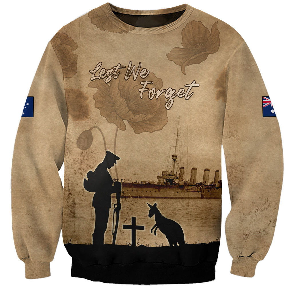 Australia ANZAC Day Sweatshirt HMAS Sydney I Chatham-Class Light Cruiser