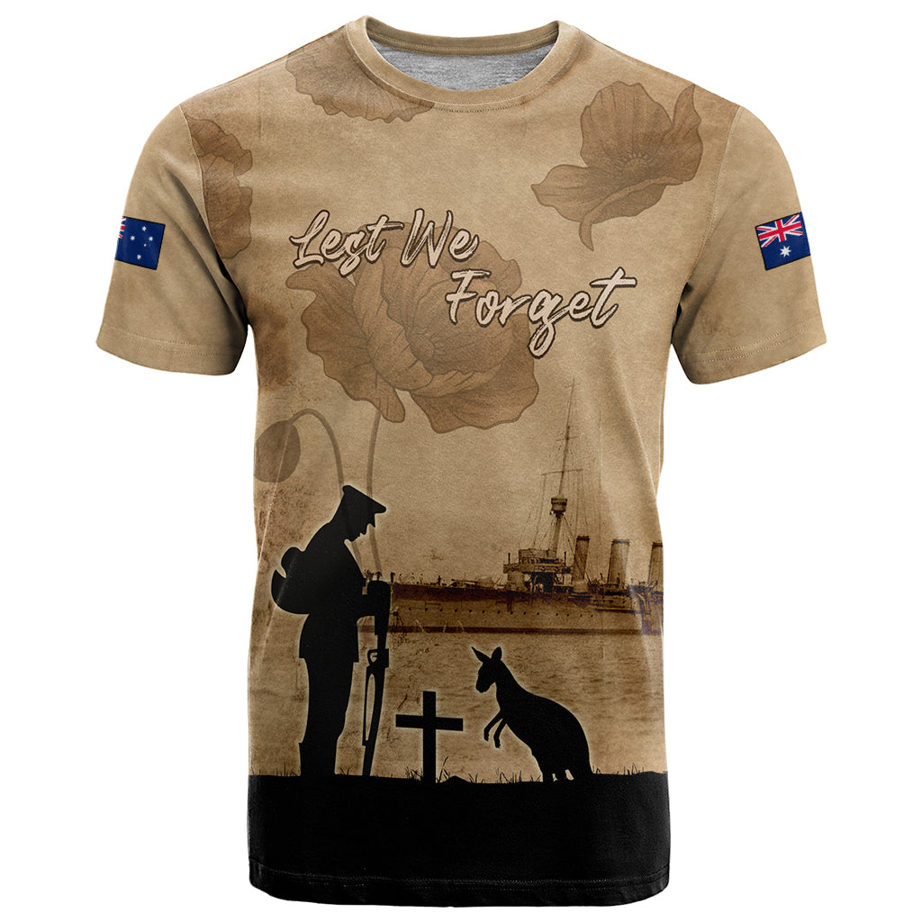 Australia ANZAC Day T Shirt HMAS Sydney I Chatham-Class Light Cruiser