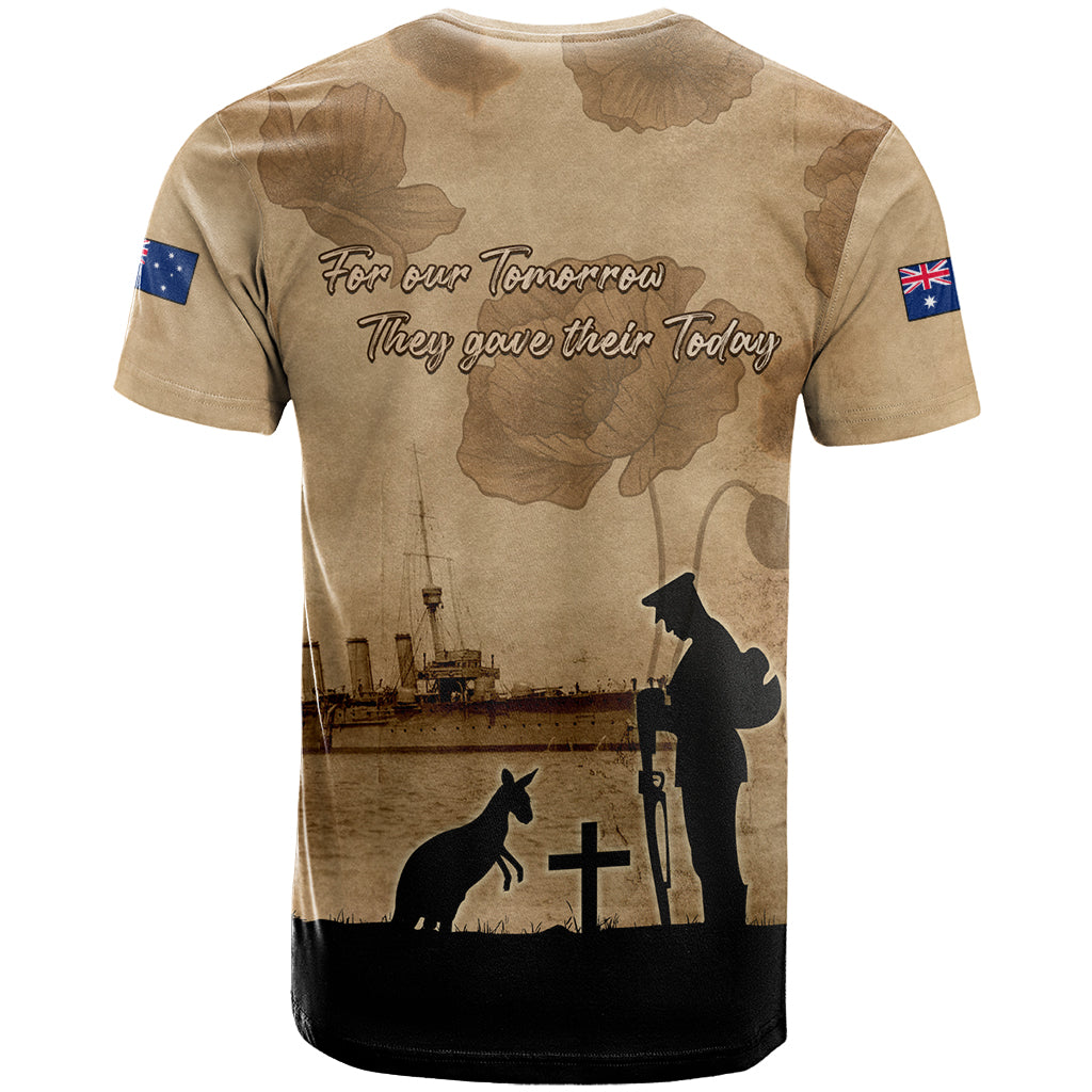 Australia ANZAC Day T Shirt HMAS Sydney I Chatham-Class Light Cruiser