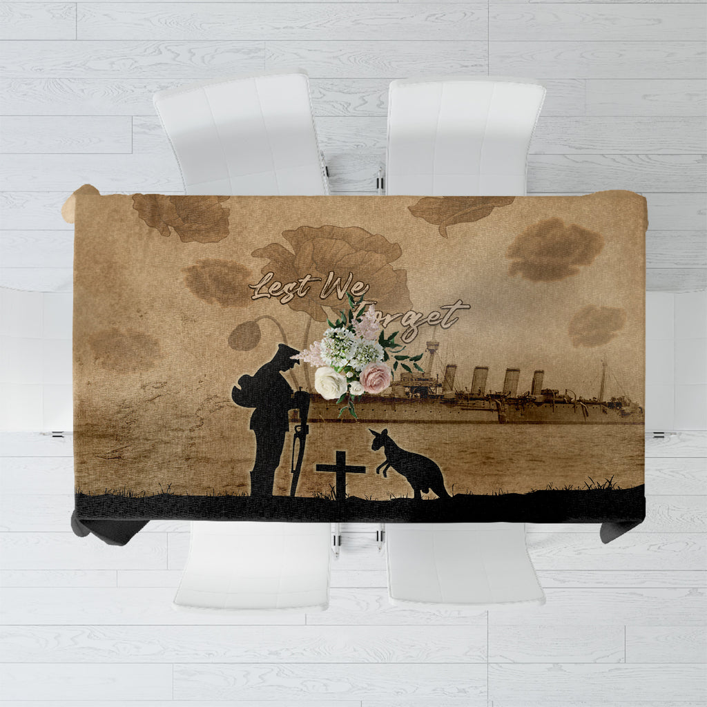 Australia ANZAC Day Tablecloth HMAS Sydney I Chatham-Class Light Cruiser