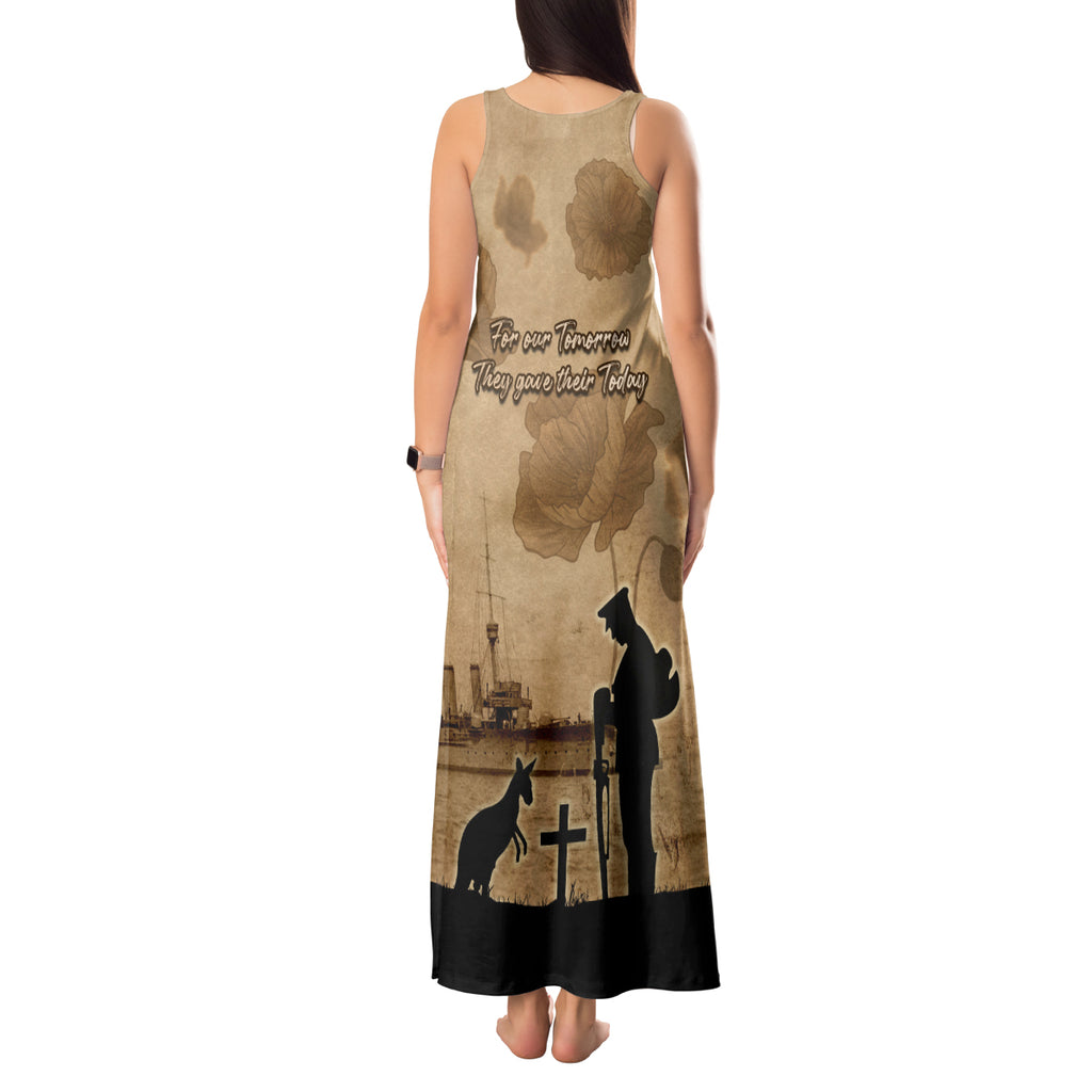 Australia ANZAC Day Tank Maxi Dress HMAS Sydney I Chatham-Class Light Cruiser