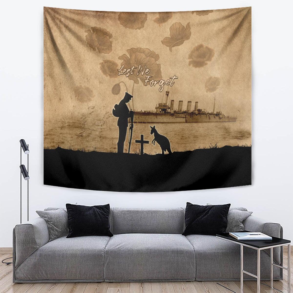 Australia ANZAC Day Tapestry HMAS Sydney I Chatham-Class Light Cruiser