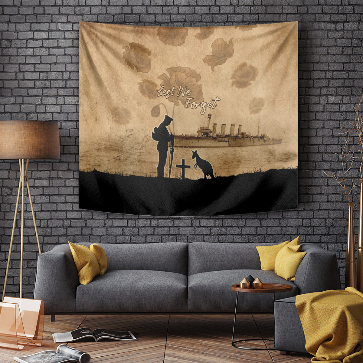 Australia ANZAC Day Tapestry HMAS Sydney I Chatham-Class Light Cruiser
