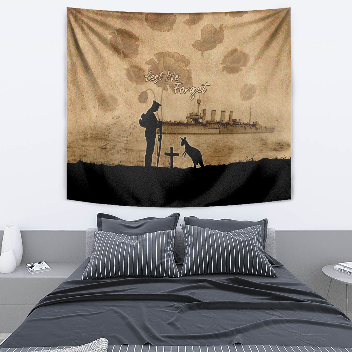 Australia ANZAC Day Tapestry HMAS Sydney I Chatham-Class Light Cruiser