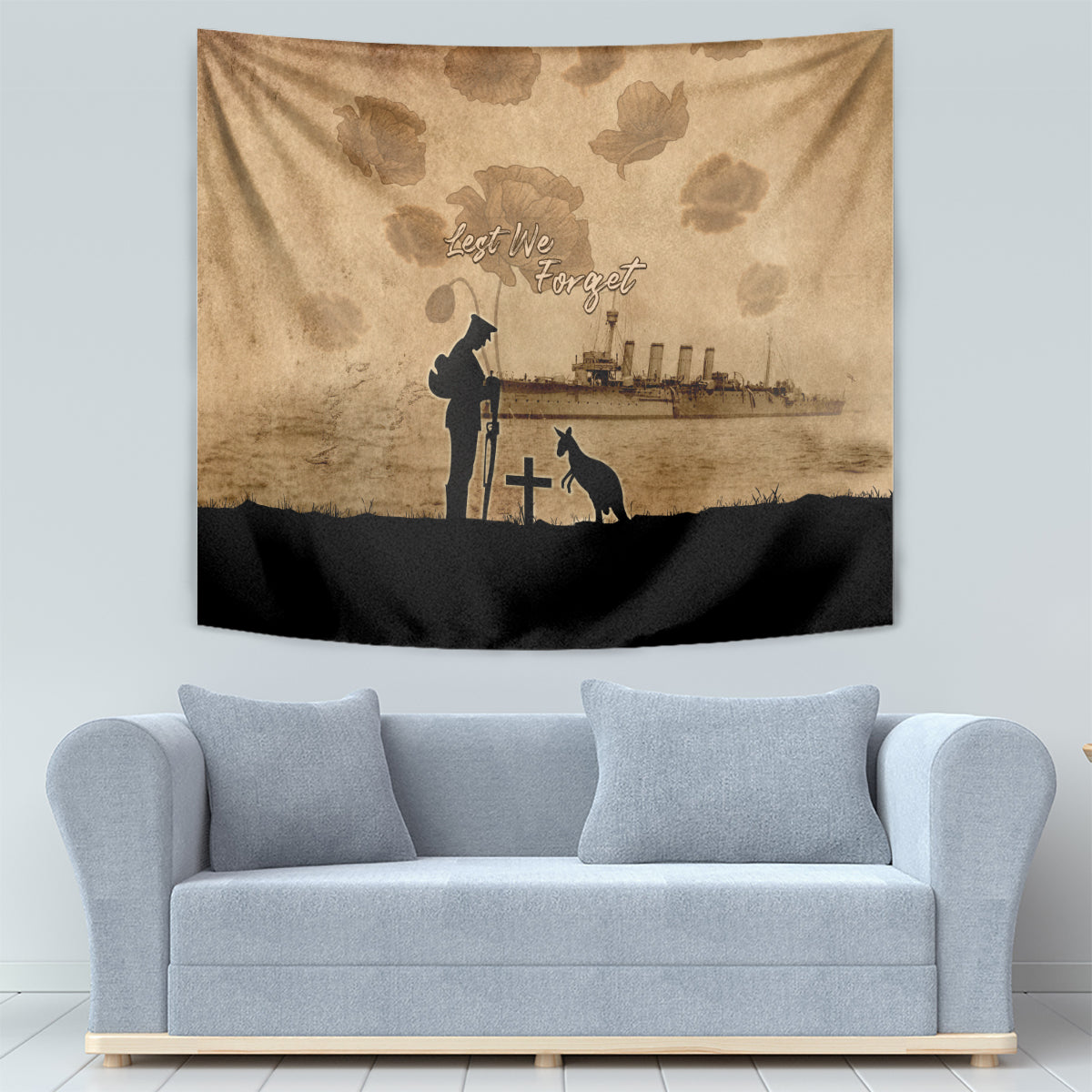 Australia ANZAC Day Tapestry HMAS Sydney I Chatham-Class Light Cruiser