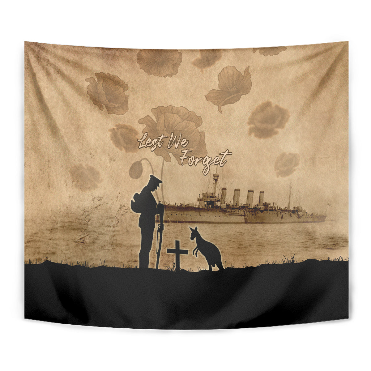 Australia ANZAC Day Tapestry HMAS Sydney I Chatham-Class Light Cruiser