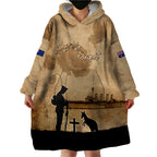 Australia ANZAC Day Wearable Blanket Hoodie HMAS Sydney I Chatham-Class Light Cruiser