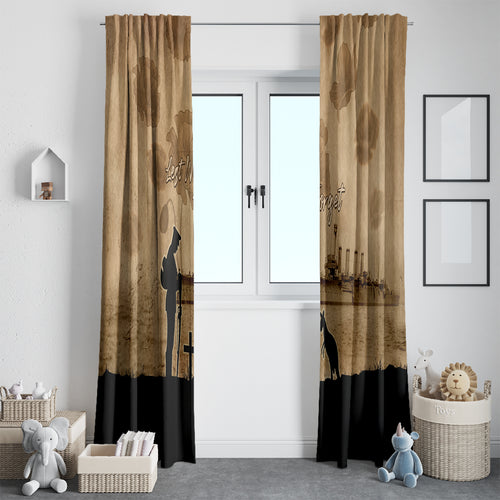Australia ANZAC Day Window Curtain HMAS Sydney I Chatham-Class Light Cruiser