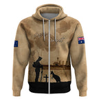 Australia ANZAC Day Zip Hoodie HMAS Sydney I Chatham-Class Light Cruiser
