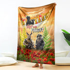 Australia And New Zealand ANZAC Day Blanket Kangaroo And Kiwi Bird Soldiers Lest We Forget