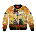 Australia And New Zealand ANZAC Day Bomber Jacket Kangaroo And Kiwi Bird Soldiers Lest We Forget