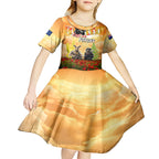 Australia And New Zealand ANZAC Day Kid Short Sleeve Dress Kangaroo And Kiwi Bird Soldiers Lest We Forget