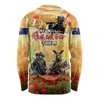 Australia And New Zealand ANZAC Day Long Sleeve Shirt Kangaroo And Kiwi Bird Soldiers Lest We Forget