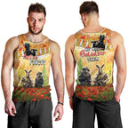 Australia And New Zealand ANZAC Day Men Tank Top Kangaroo And Kiwi Bird Soldiers Lest We Forget