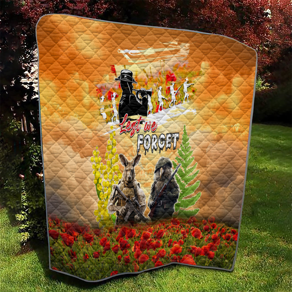 Australia And New Zealand ANZAC Day Quilt Kangaroo And Kiwi Bird Soldiers Lest We Forget