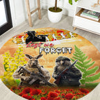 Australia And New Zealand ANZAC Day Round Carpet Kangaroo And Kiwi Bird Soldiers Lest We Forget