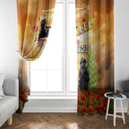 Australia And New Zealand ANZAC Day Window Curtain Kangaroo And Kiwi Bird Soldiers Lest We Forget