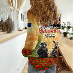 Australia And New Zealand ANZAC Day Women Casual Shirt Kangaroo And Kiwi Bird Soldiers Lest We Forget