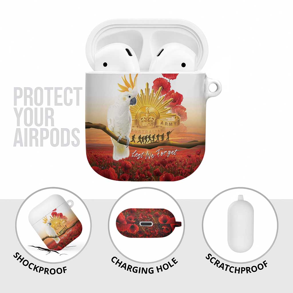 Australia Cockatoo ANZAC Day AirPods Case Lest We Forget