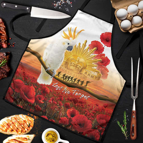 Australia Cockatoo ANZAC Day Apron Lest We Forget