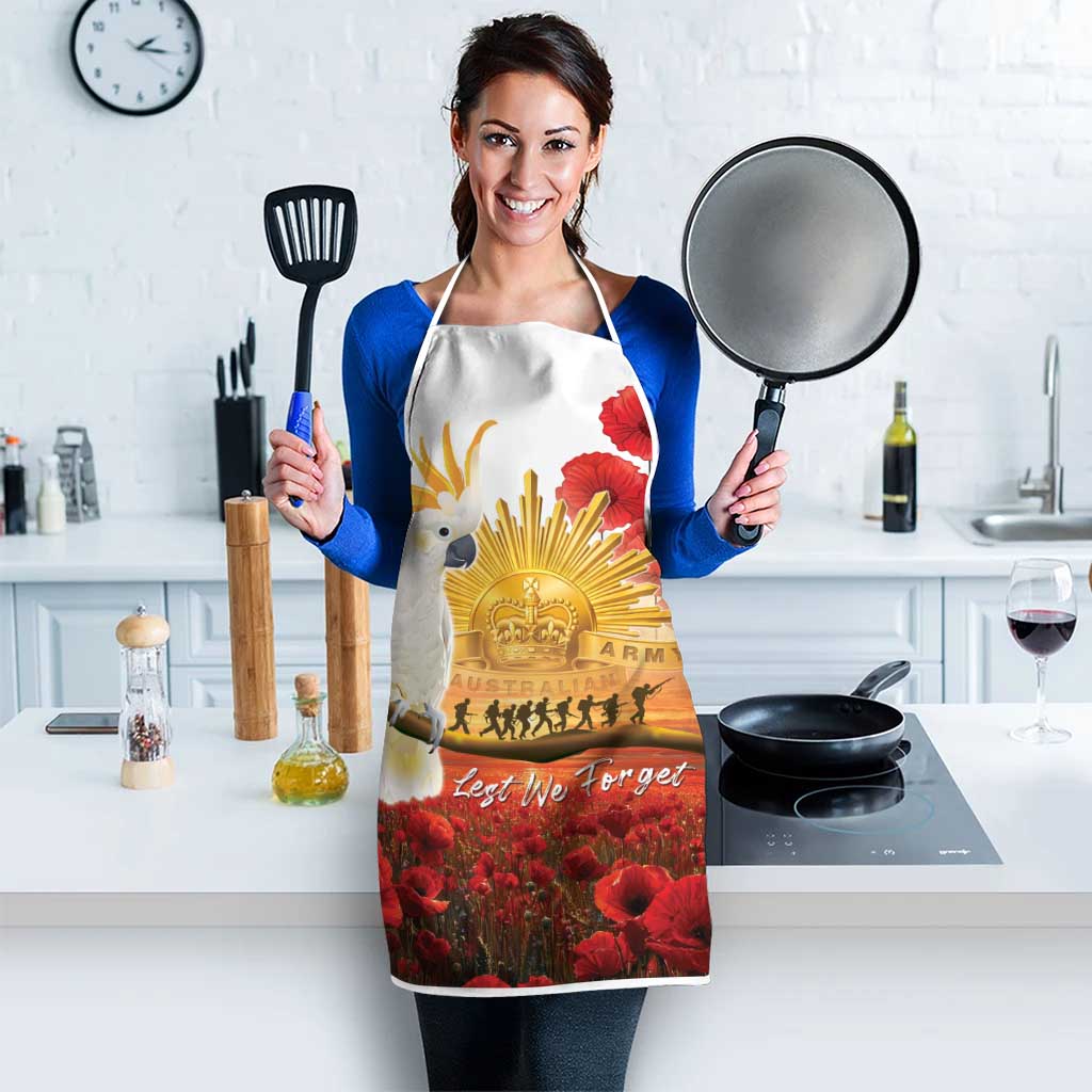 Australia Cockatoo ANZAC Day Apron Lest We Forget