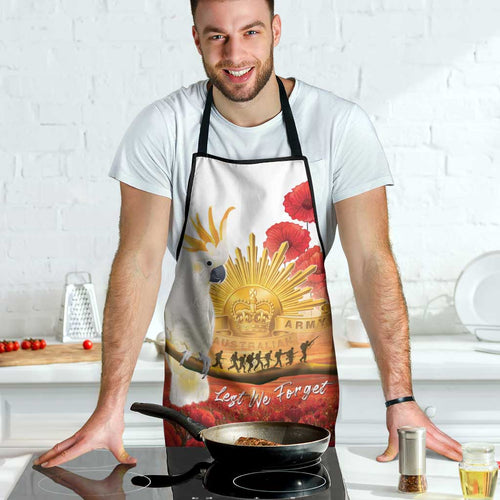 Australia Cockatoo ANZAC Day Apron Lest We Forget