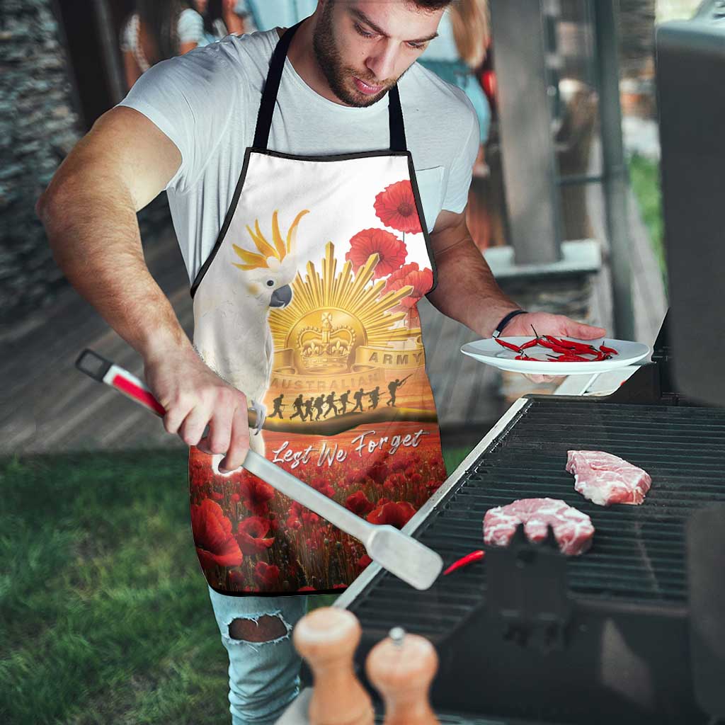 Australia Cockatoo ANZAC Day Apron Lest We Forget