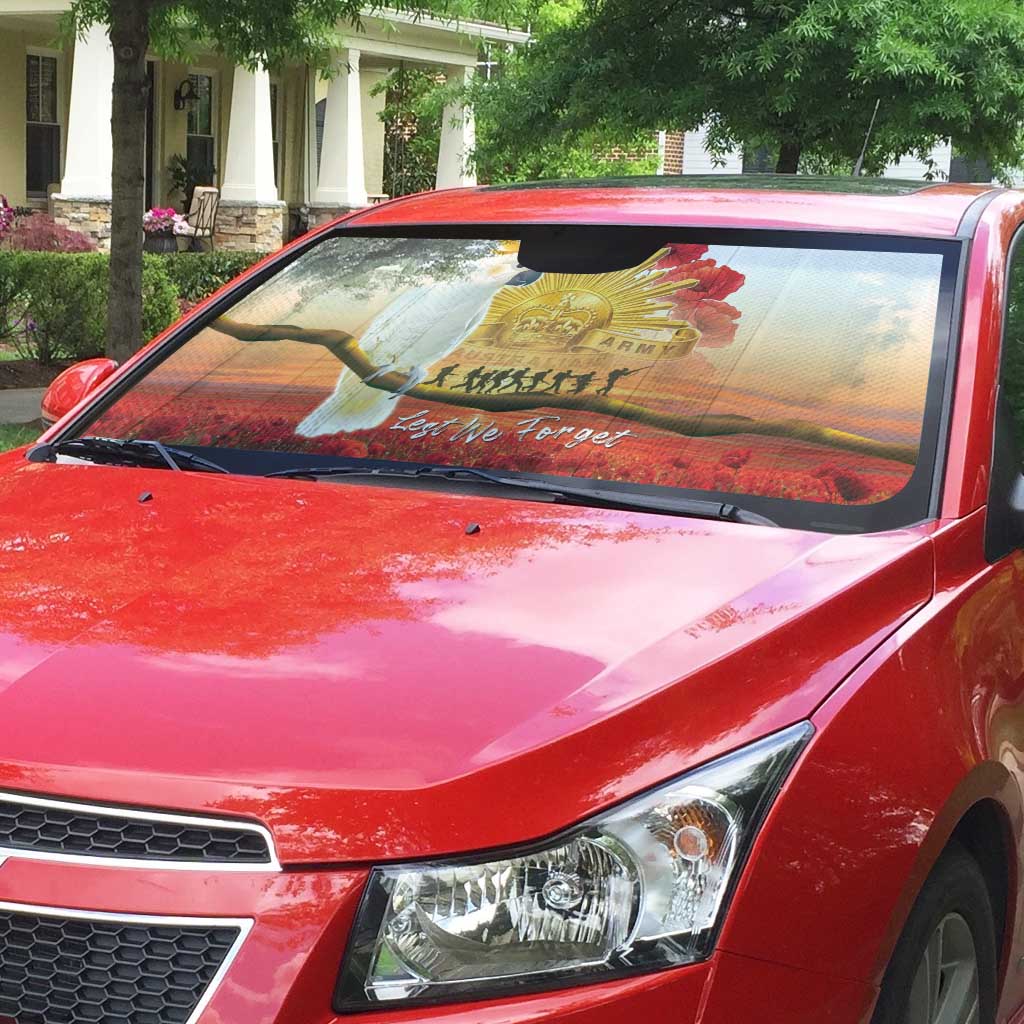 Australia Cockatoo ANZAC Day Auto Sun Shade Lest We Forget