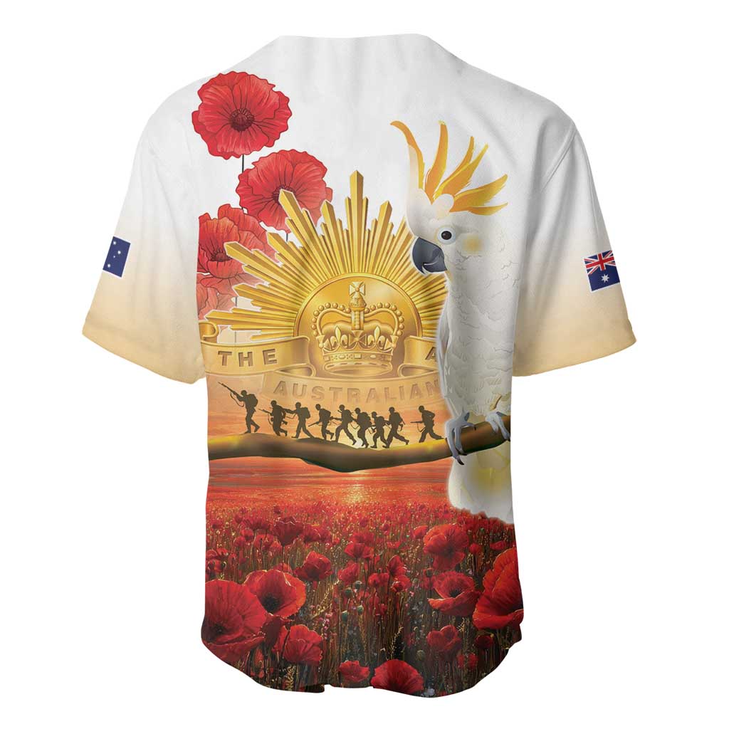 Australia Cockatoo ANZAC Day Baseball Jersey Lest We Forget