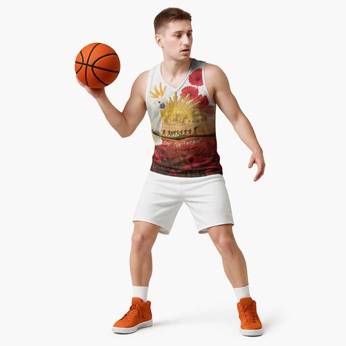 Australia Cockatoo ANZAC Day Basketball Jersey Lest We Forget