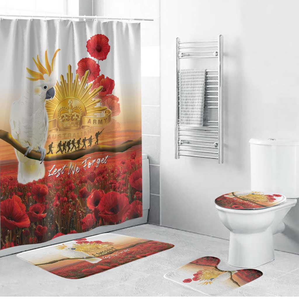 Australia Cockatoo ANZAC Day Bathroom Set Lest We Forget