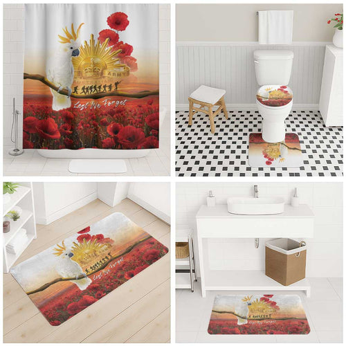 Australia Cockatoo ANZAC Day Bathroom Set Lest We Forget