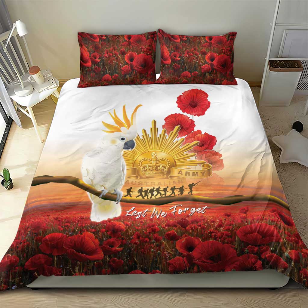 Australia Cockatoo ANZAC Day Bedding Set Lest We Forget