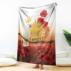 Australia Cockatoo ANZAC Day Blanket Lest We Forget