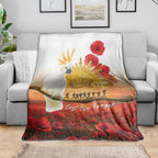 Australia Cockatoo ANZAC Day Blanket Lest We Forget