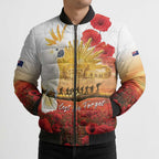 Australia Cockatoo ANZAC Day Bomber Puffer Jacket Lest We Forget