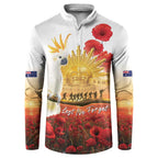 Australia Cockatoo ANZAC Day Button Sweatshirt Lest We Forget