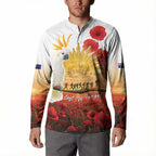 Australia Cockatoo ANZAC Day Button Sweatshirt Lest We Forget
