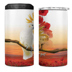 Australia Cockatoo ANZAC Day 4 in 1 Can Cooler Tumbler Lest We Forget