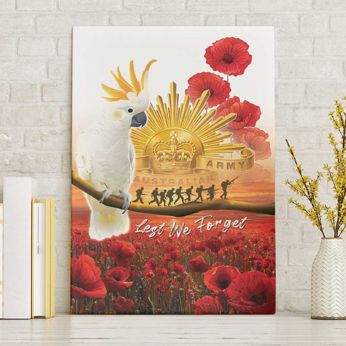 Australia Cockatoo ANZAC Day Canvas Wall Art Lest We Forget