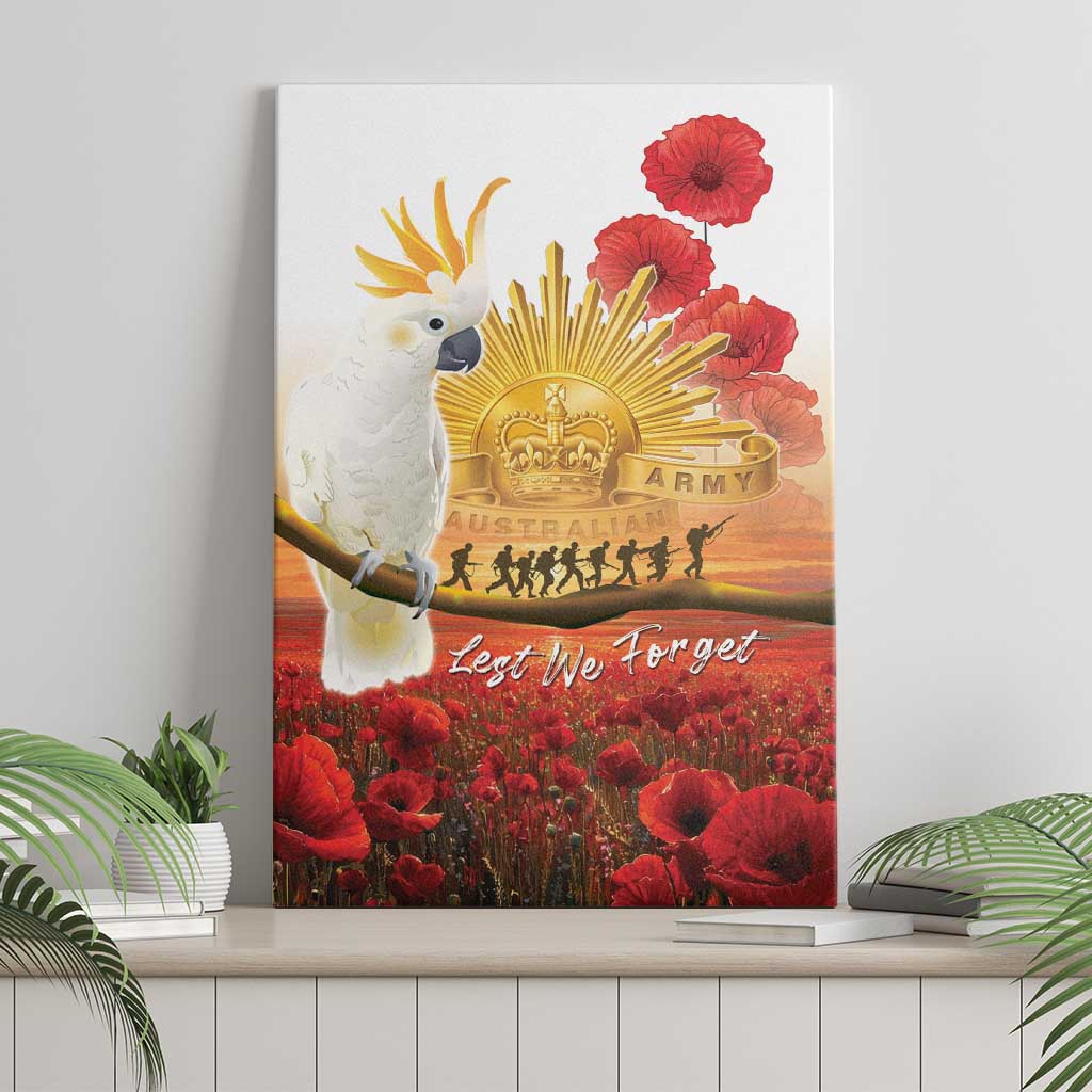 Australia Cockatoo ANZAC Day Canvas Wall Art Lest We Forget