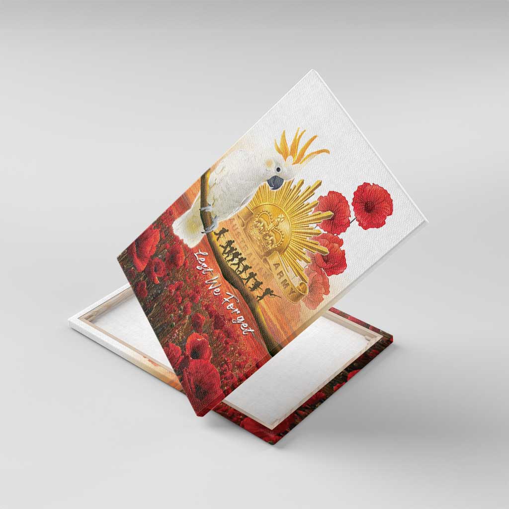 Australia Cockatoo ANZAC Day Canvas Wall Art Lest We Forget