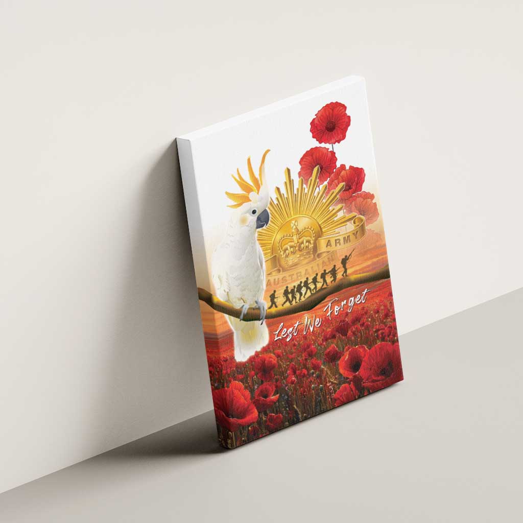 Australia Cockatoo ANZAC Day Canvas Wall Art Lest We Forget