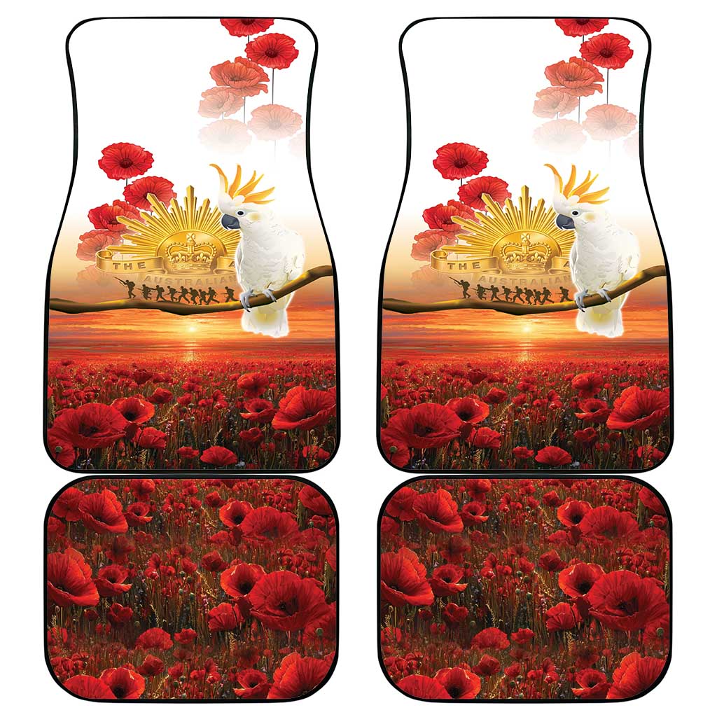Australia Cockatoo ANZAC Day Car Mats Lest We Forget
