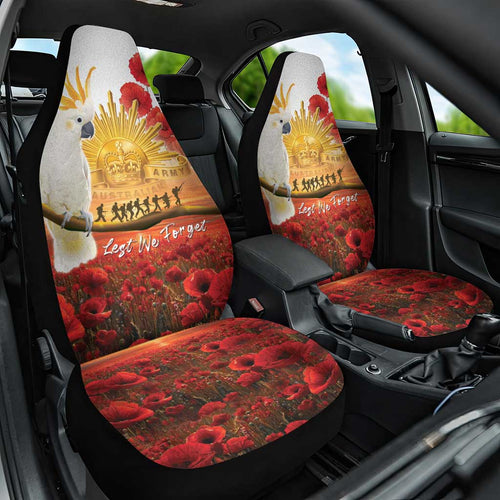 Australia Cockatoo ANZAC Day Car Seat Cover Lest We Forget